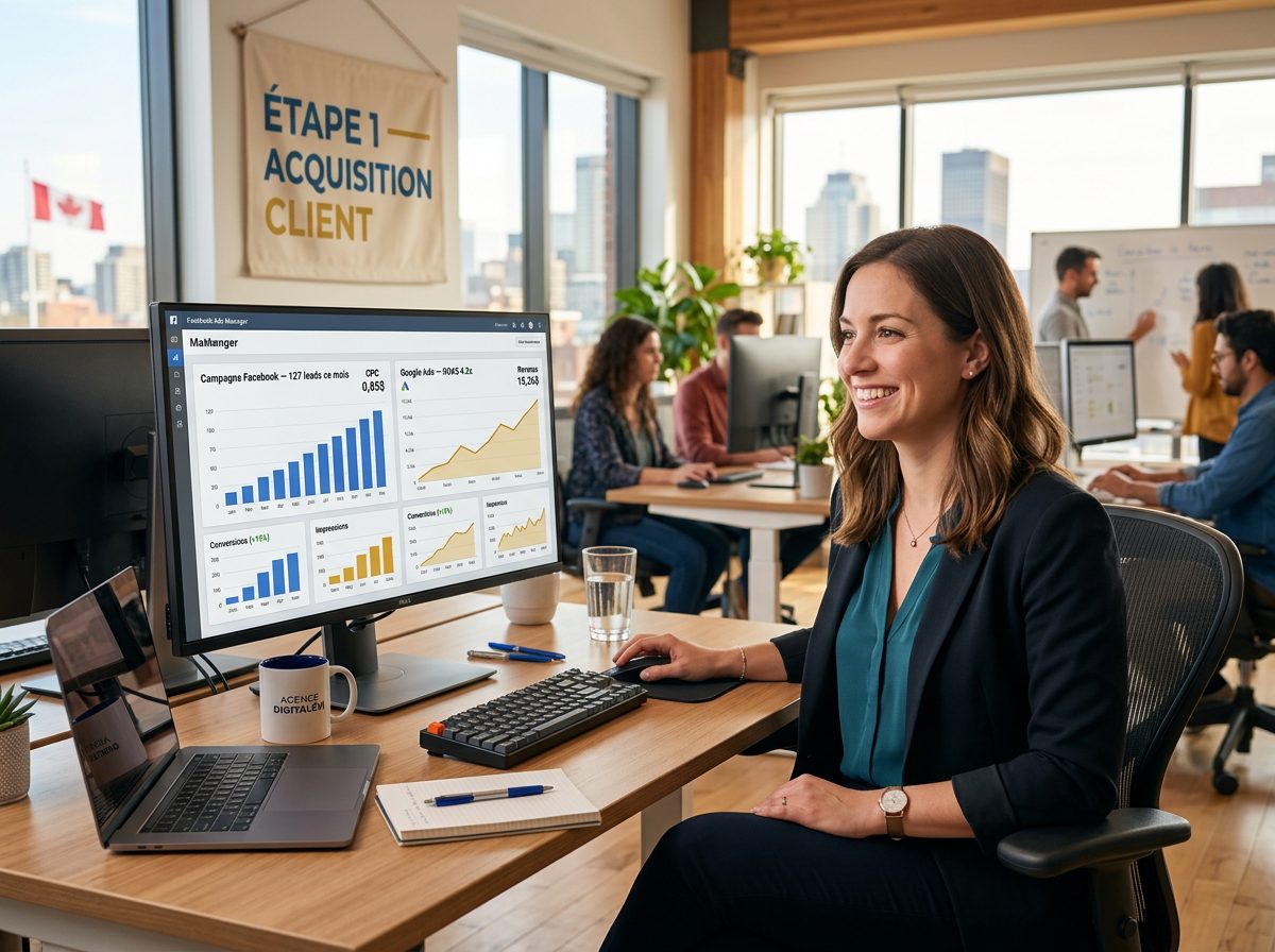 Dashboard acquisition client Meta et Google Ads